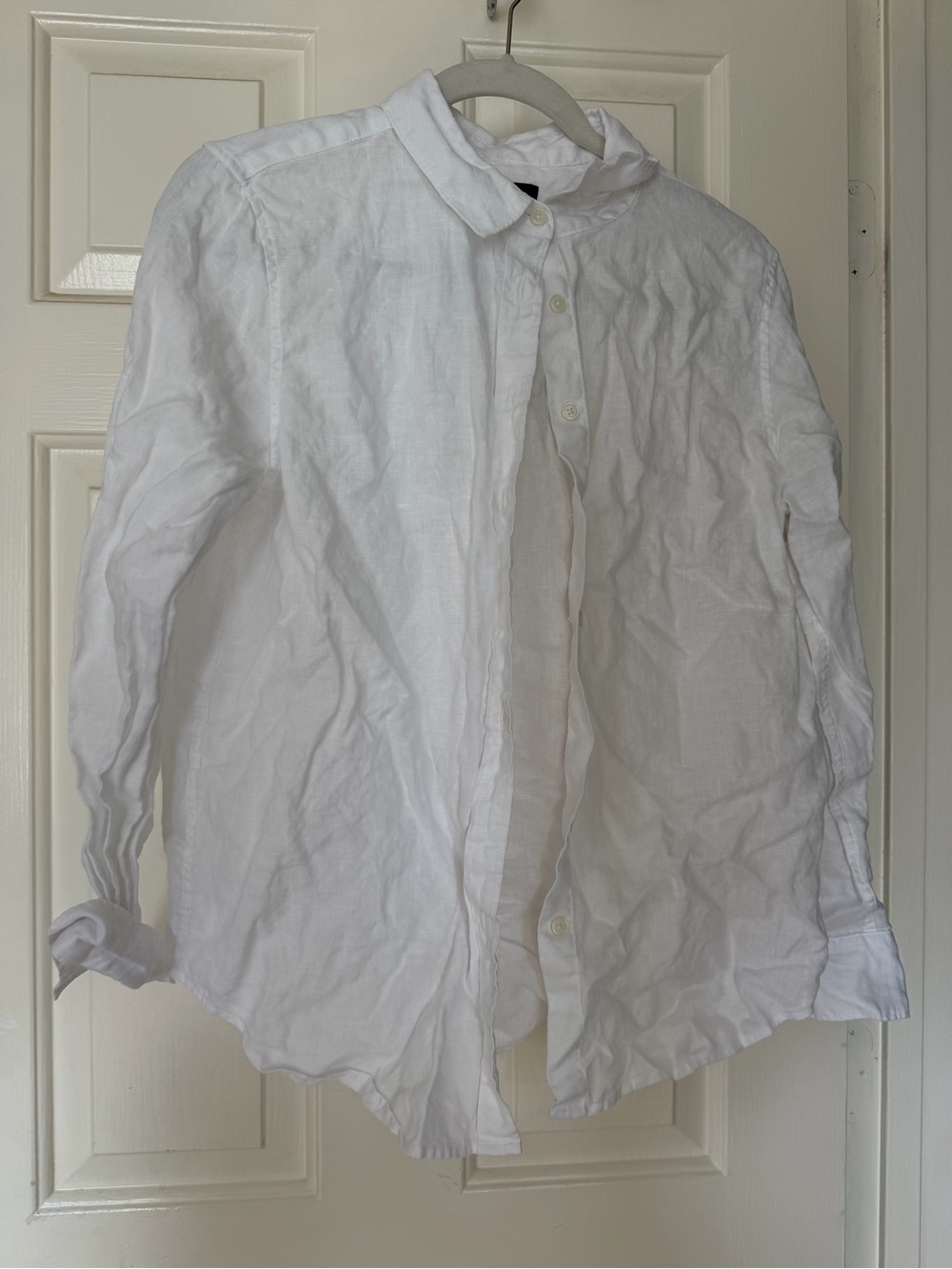 Quince White women’s Casual Button-Down Linen Shirt